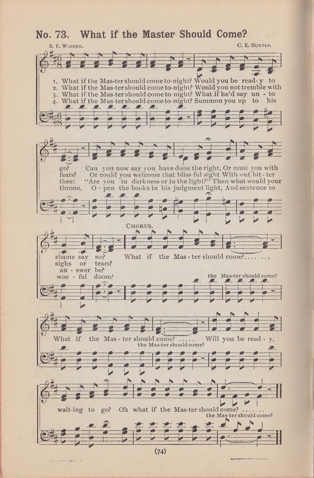 Salvation Echoes: a new collection of spiritual songs; hymning the tidings of full salvation page 74