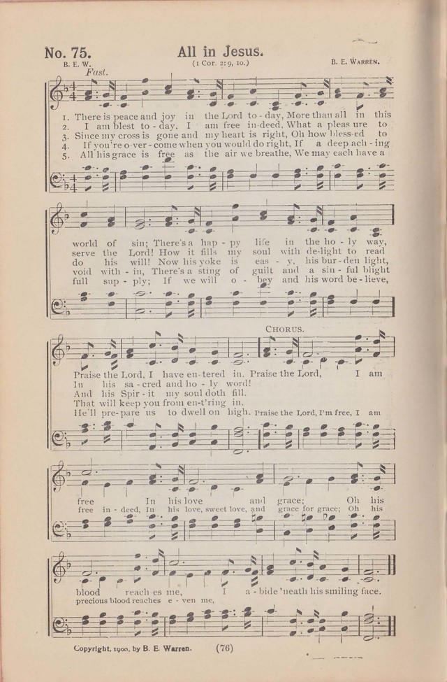 Salvation Echoes: a new collection of spiritual songs; hymning the tidings of full salvation page 76