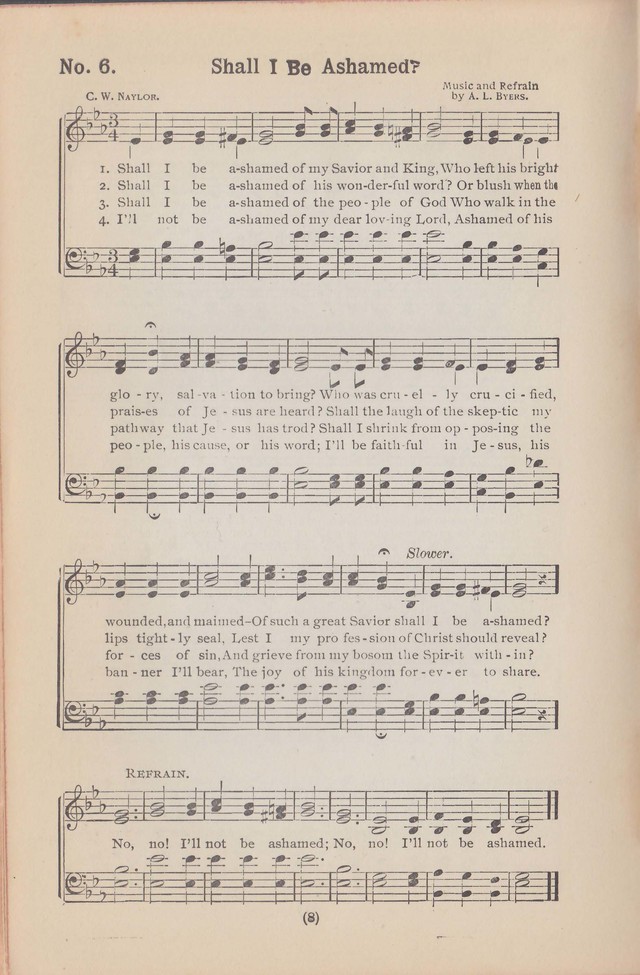 Salvation Echoes: a new collection of spiritual songs; hymning the tidings of full salvation page 8