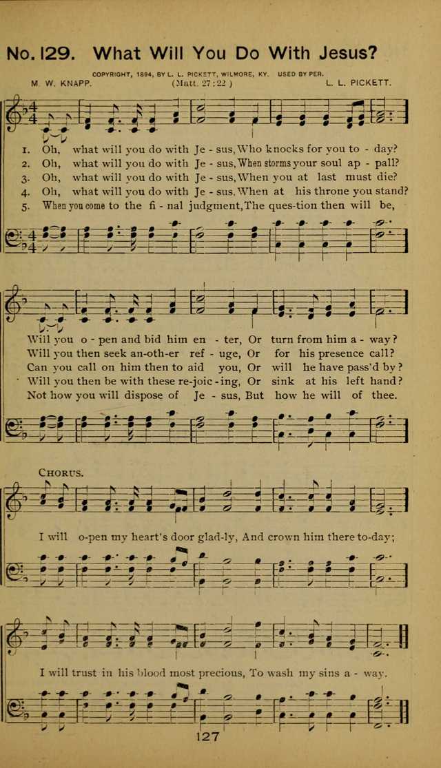 Songs of the Evening Light: for Sunday schools, missionary and revival meetings and gospel work in general page 127