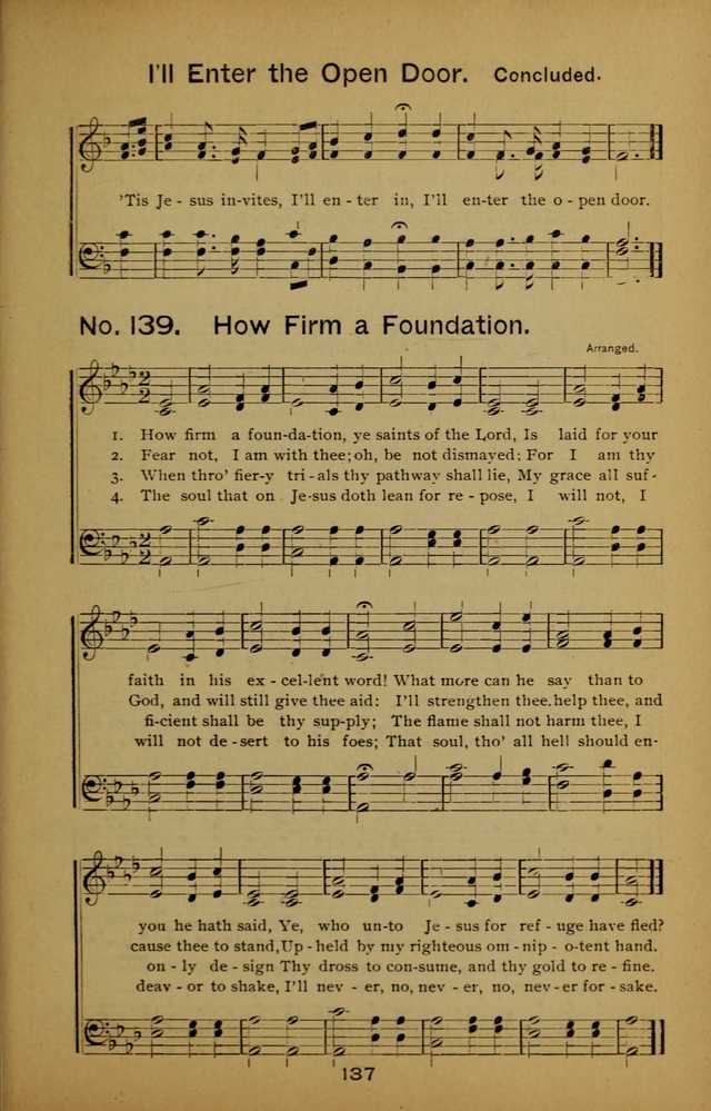 Songs of the Evening Light: for Sunday schools, missionary and revival meetings and gospel work in general page 137