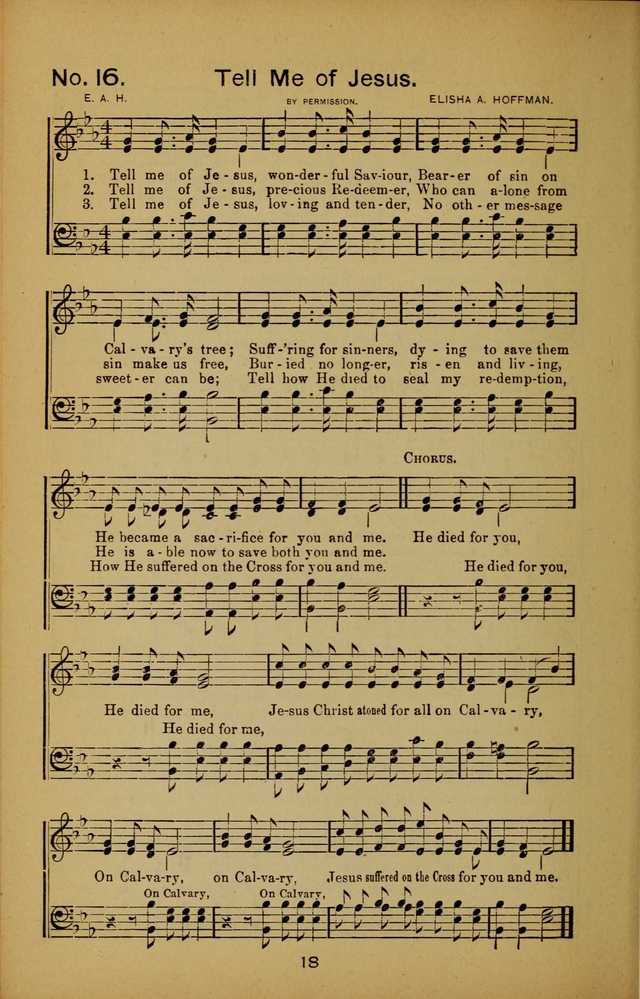 Songs of the Evening Light: for Sunday schools, missionary and revival meetings and gospel work in general page 18