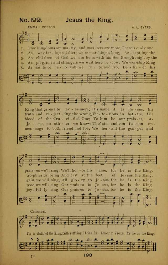 Songs of the Evening Light: for Sunday schools, missionary and revival meetings and gospel work in general page 193