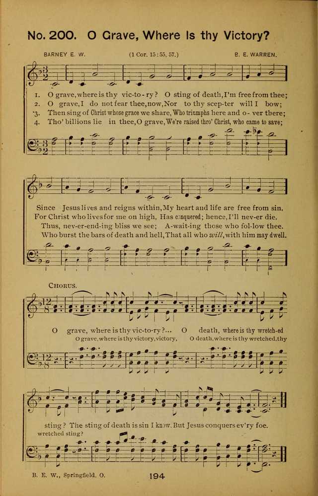 Songs of the Evening Light: for Sunday schools, missionary and revival meetings and gospel work in general page 194