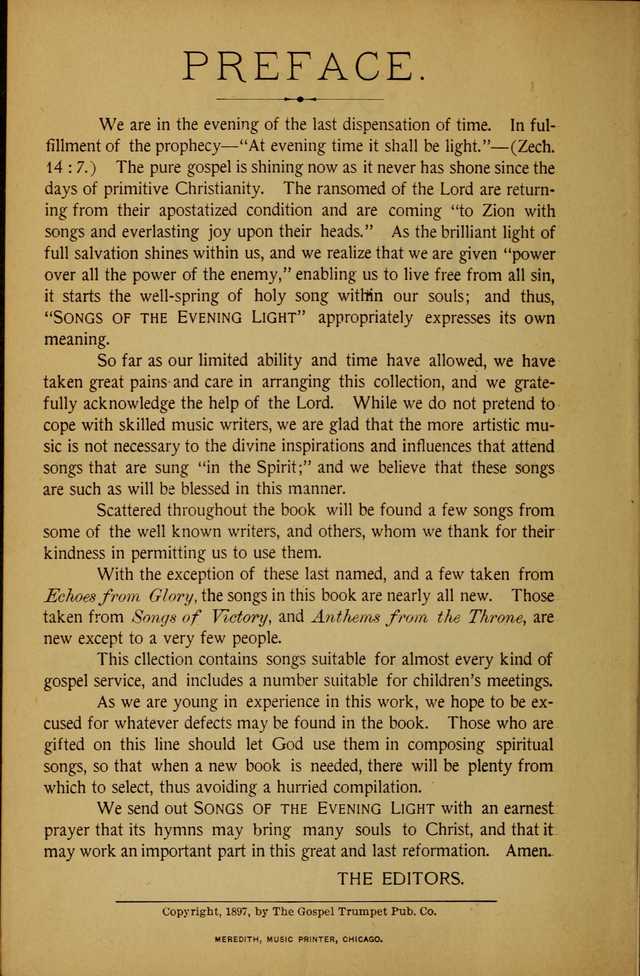 Songs of the Evening Light: for Sunday schools, missionary and revival meetings and gospel work in general page 2