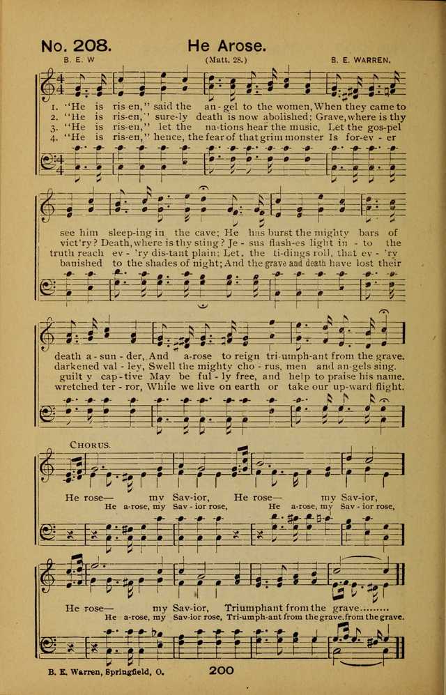 Songs of the Evening Light: for Sunday schools, missionary and revival meetings and gospel work in general page 200