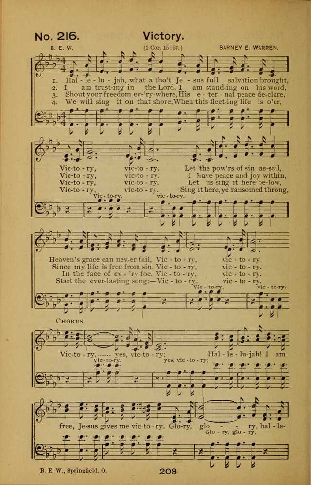 Songs of the Evening Light: for Sunday schools, missionary and revival meetings and gospel work in general page 208