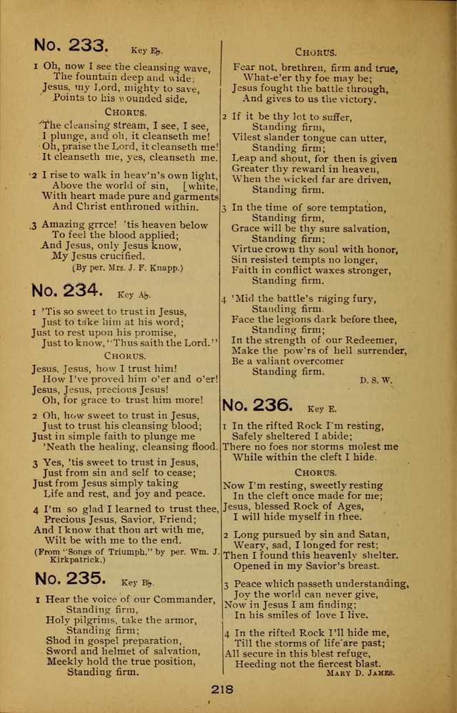 Songs of the Evening Light: for Sunday schools, missionary and revival meetings and gospel work in general page 218