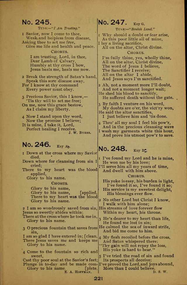 Songs of the Evening Light: for Sunday schools, missionary and revival meetings and gospel work in general page 221