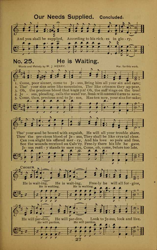 Songs of the Evening Light: for Sunday schools, missionary and revival meetings and gospel work in general page 27