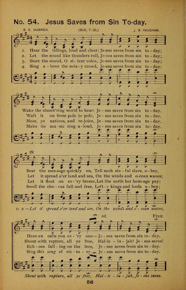 Songs of the Evening Light: for Sunday schools, missionary and revival meetings and gospel work in general page 56