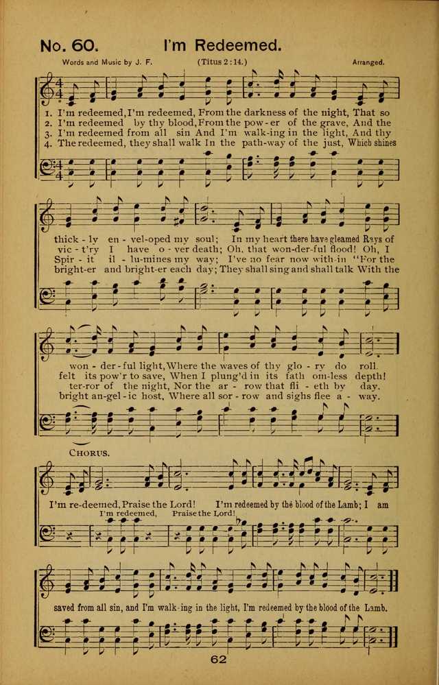 Songs of the Evening Light: for Sunday schools, missionary and revival meetings and gospel work in general page 62