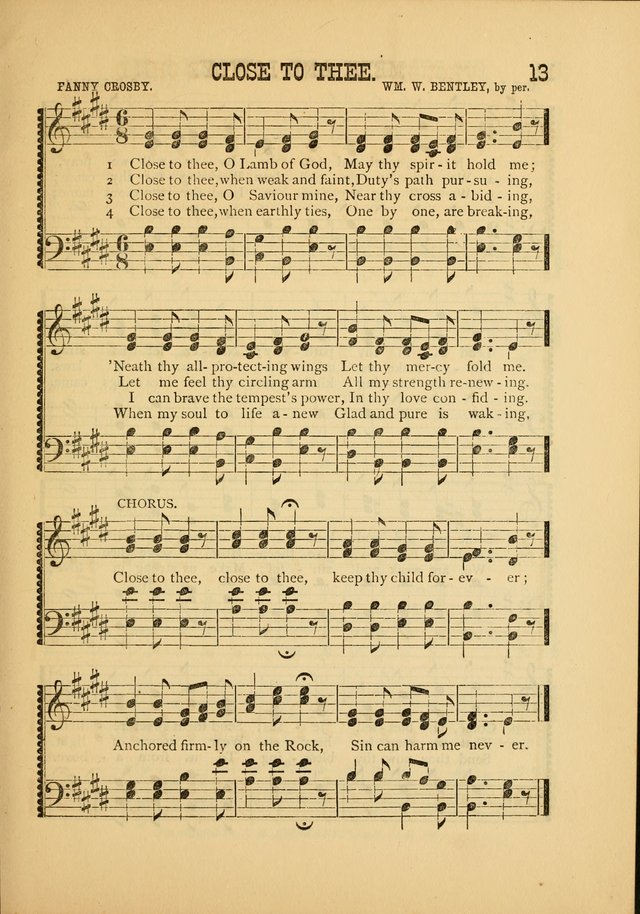 Silvery Echoes of Praise and Prayer: a collection of hymns and music, expecially adapted for children and youths in the primary and intermediate departments of the Sunday-school page 13