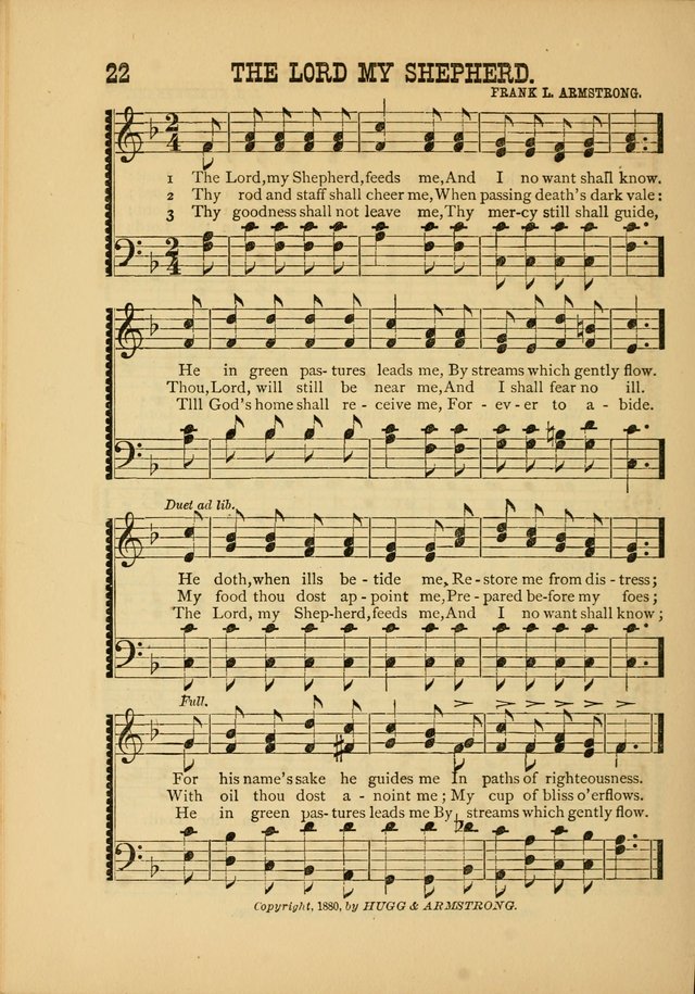 Silvery Echoes of Praise and Prayer: a collection of hymns and music, expecially adapted for children and youths in the primary and intermediate departments of the Sunday-school page 22