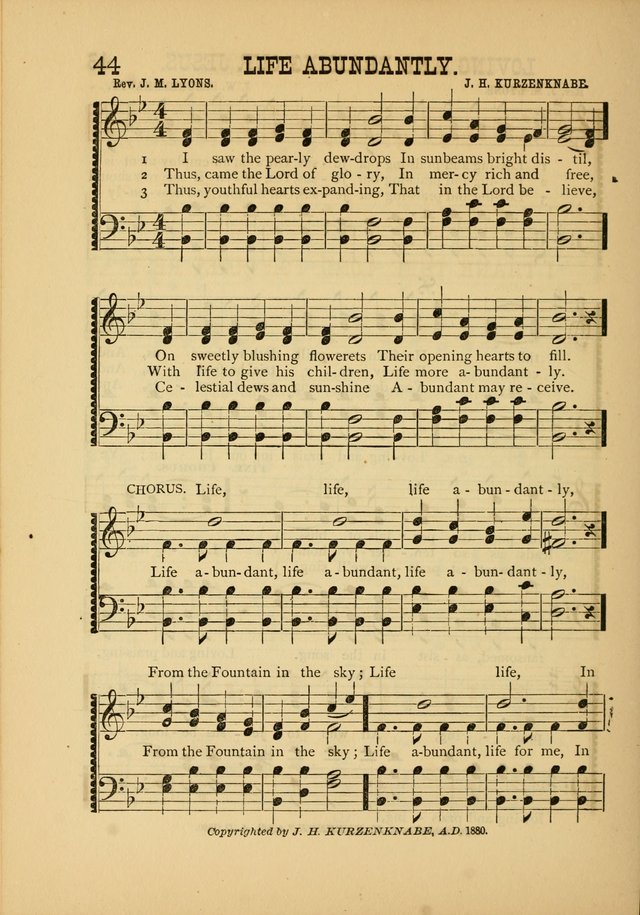 Silvery Echoes of Praise and Prayer: a collection of hymns and music, expecially adapted for children and youths in the primary and intermediate departments of the Sunday-school page 44