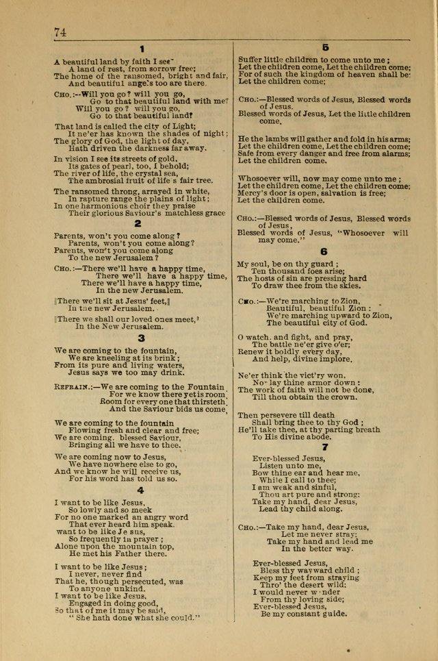 Salvation Echoes: for Sabbath School, Gospel, Prayer and Praise Meetings page 74