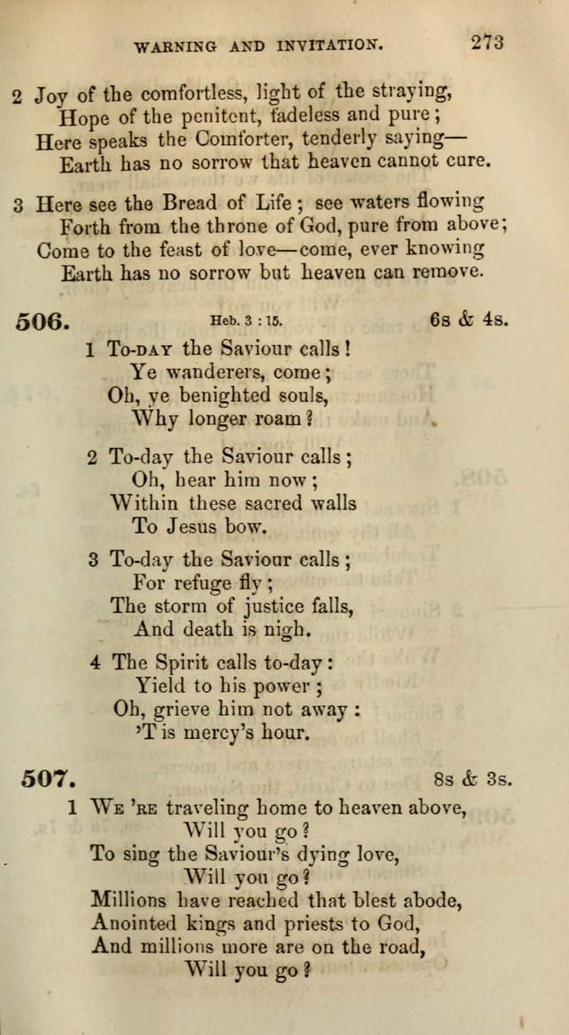 Songs for the Sanctuary; or, Psalms and Hymns for Christian Worship (Words only) page 273