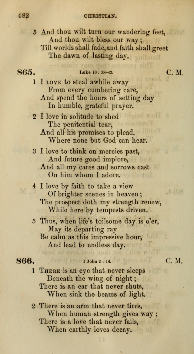 Songs for the Sanctuary; or, Psalms and Hymns for Christian Worship (Words only) page 482