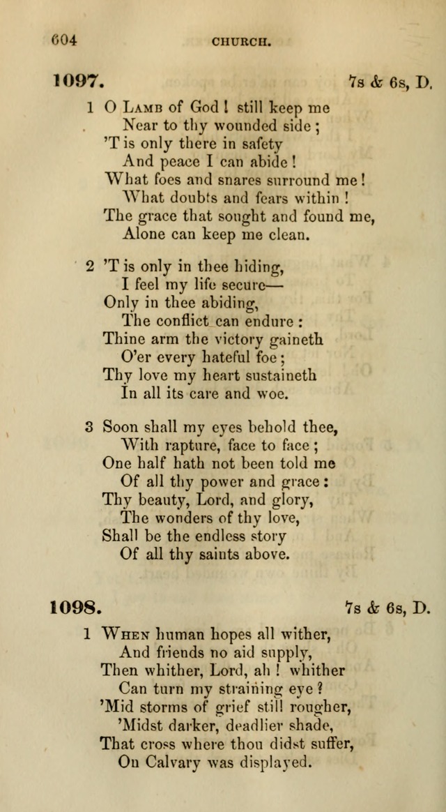 Songs for the Sanctuary; or, Psalms and Hymns for Christian Worship (Words only) page 604