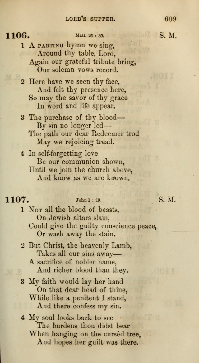 Songs for the Sanctuary; or, Psalms and Hymns for Christian Worship (Words only) page 609