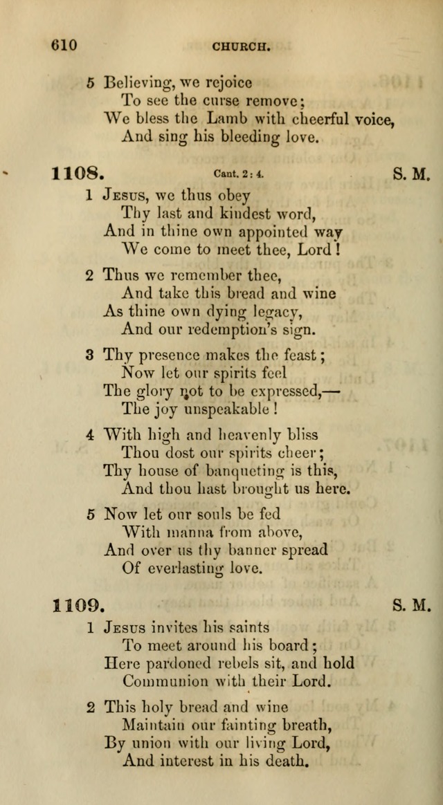 Songs for the Sanctuary; or, Psalms and Hymns for Christian Worship (Words only) page 610