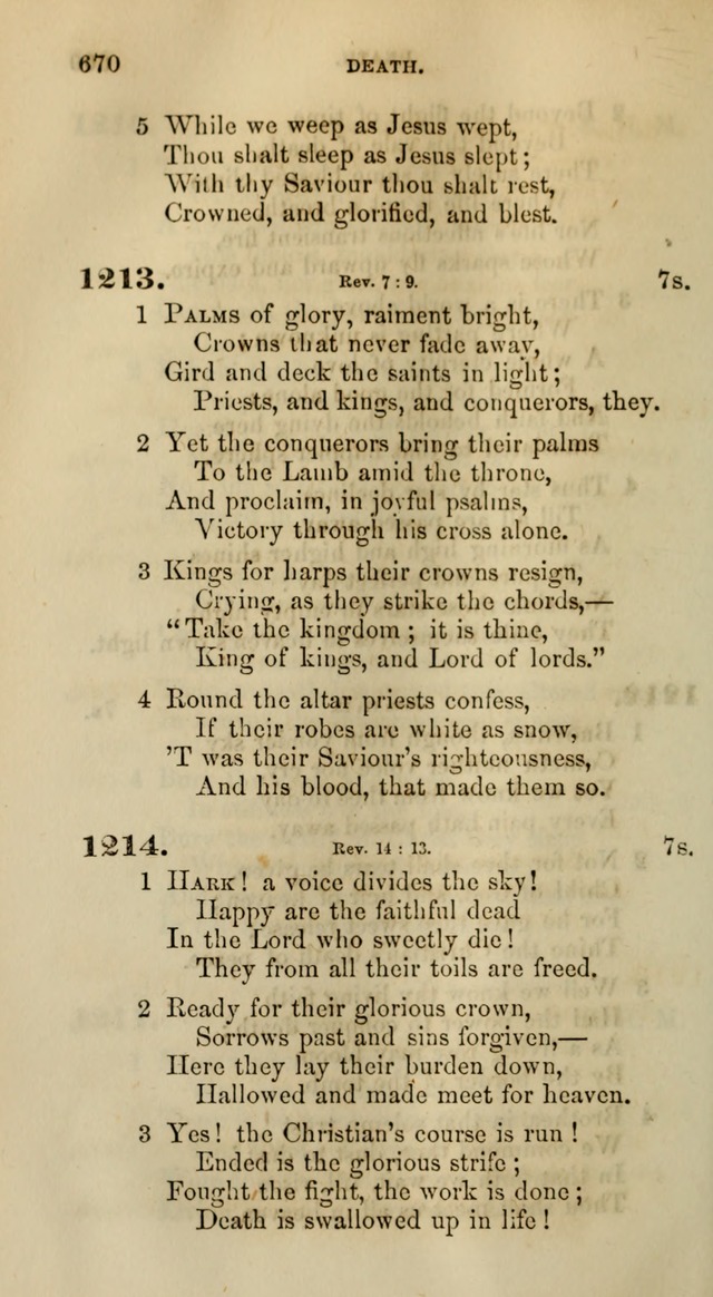 Songs for the Sanctuary; or, Psalms and Hymns for Christian Worship (Words only) page 670