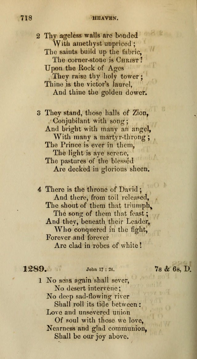 Songs for the Sanctuary; or, Psalms and Hymns for Christian Worship (Words only) page 718