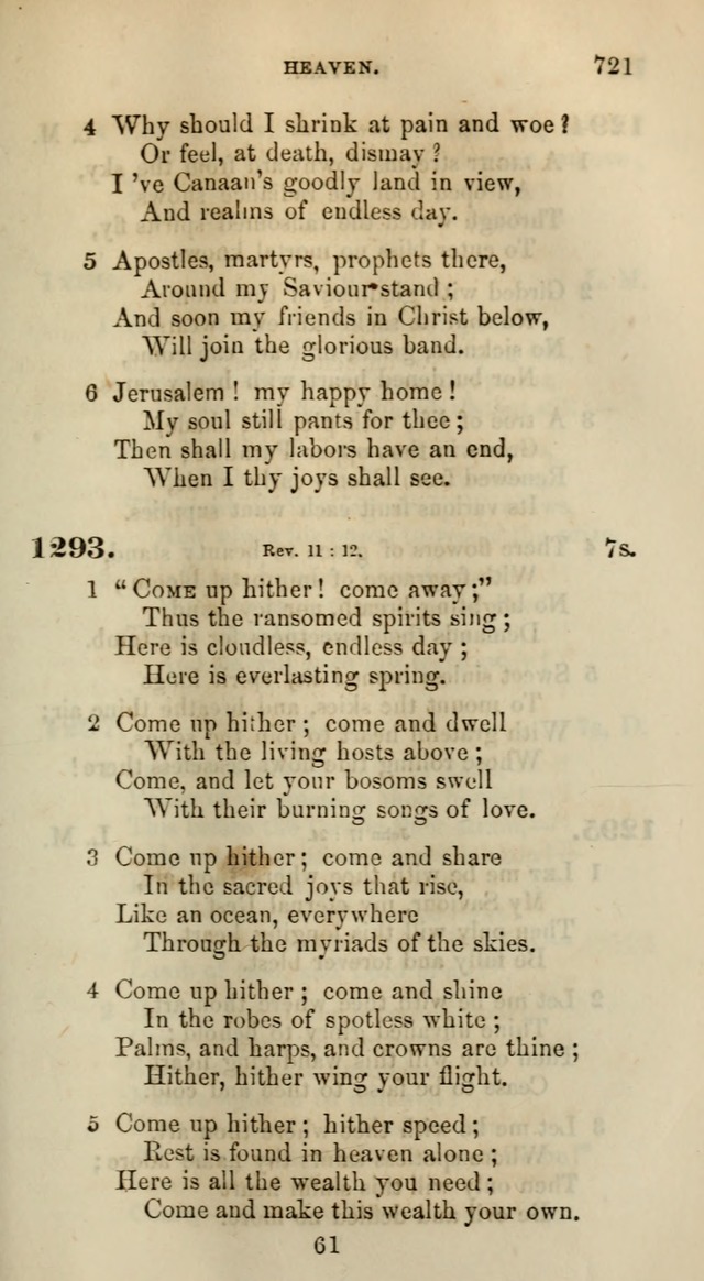 Songs for the Sanctuary; or, Psalms and Hymns for Christian Worship (Words only) page 721