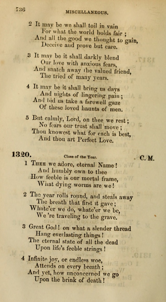 Songs for the Sanctuary; or, Psalms and Hymns for Christian Worship (Words only) page 736