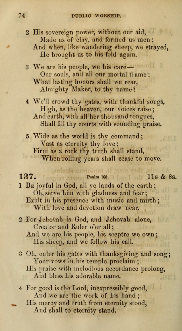 Songs for the Sanctuary; or, Psalms and Hymns for Christian Worship (Words only) page 74