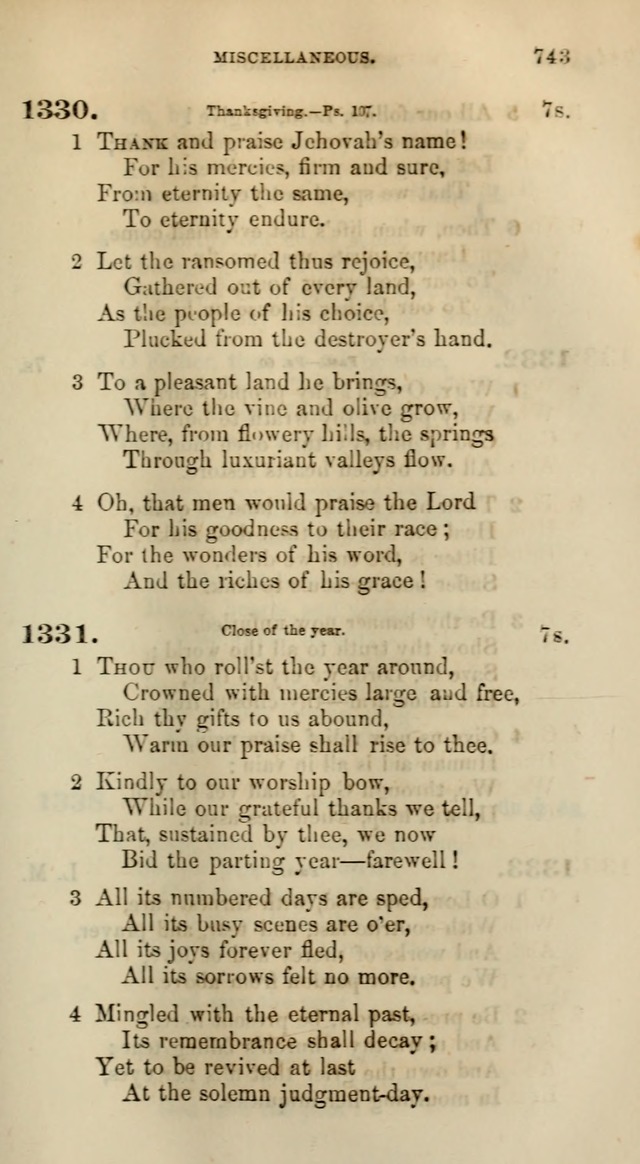 Songs for the Sanctuary; or, Psalms and Hymns for Christian Worship (Words only) page 743