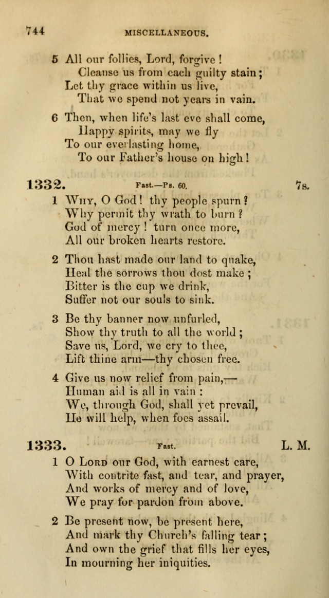 Songs for the Sanctuary; or, Psalms and Hymns for Christian Worship (Words only) page 744