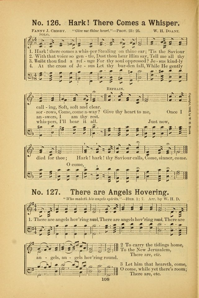 Select Gems: a choice collection of popular hymns and music for use in prayer meetings, the home and Sunday schools page 108