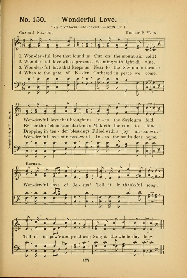 Select Gems: a choice collection of popular hymns and music for use in prayer meetings, the home and Sunday schools page 127