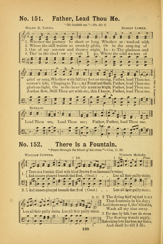 Select Gems: a choice collection of popular hymns and music for use in prayer meetings, the home and Sunday schools page 128