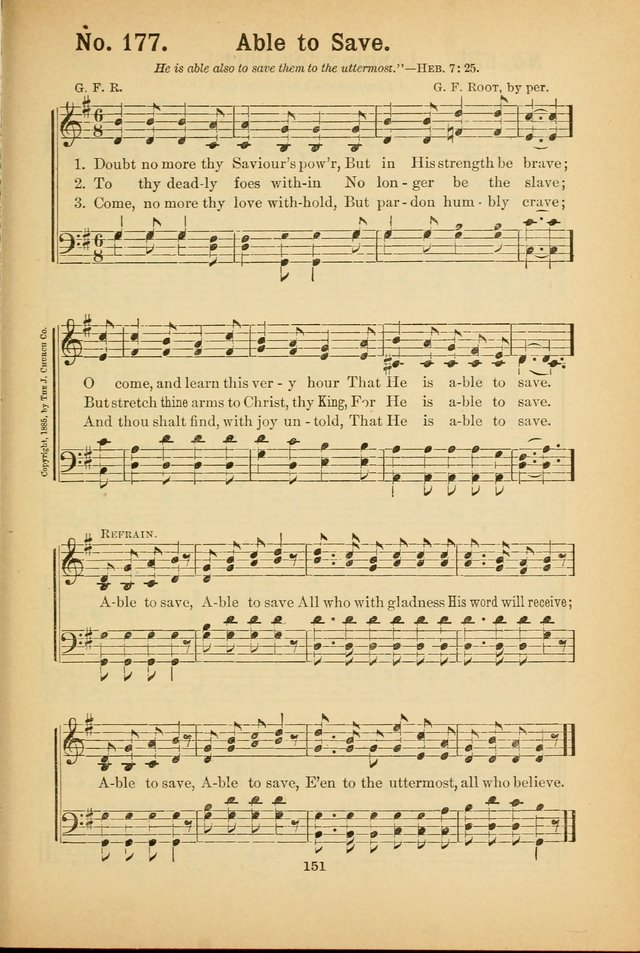 Select Gems: a choice collection of popular hymns and music for use in prayer meetings, the home and Sunday schools page 151