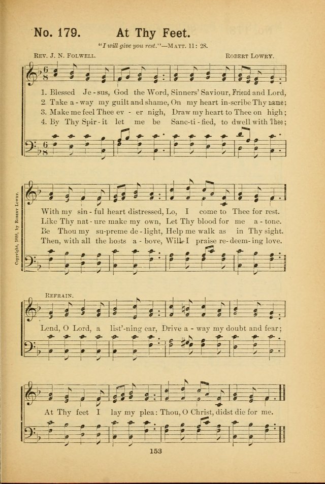 Select Gems: a choice collection of popular hymns and music for use in prayer meetings, the home and Sunday schools page 153