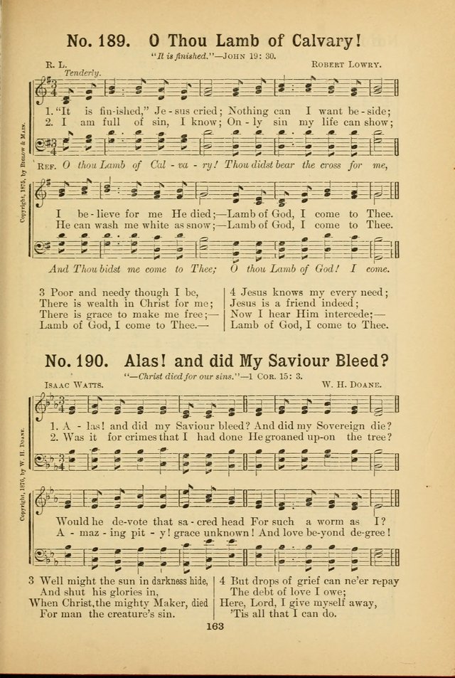 Select Gems: a choice collection of popular hymns and music for use in prayer meetings, the home and Sunday schools page 163