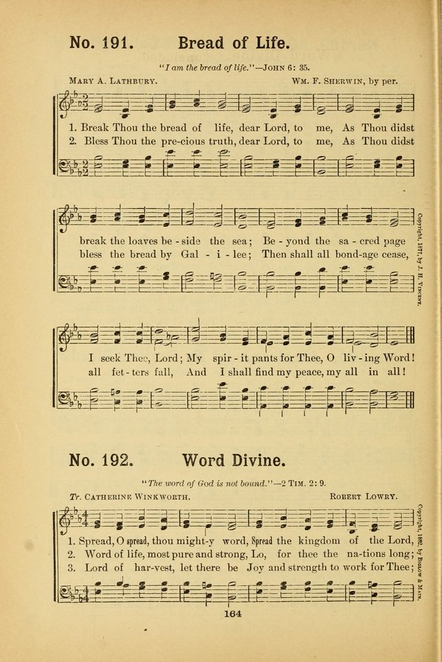 Select Gems: a choice collection of popular hymns and music for use in prayer meetings, the home and Sunday schools page 164