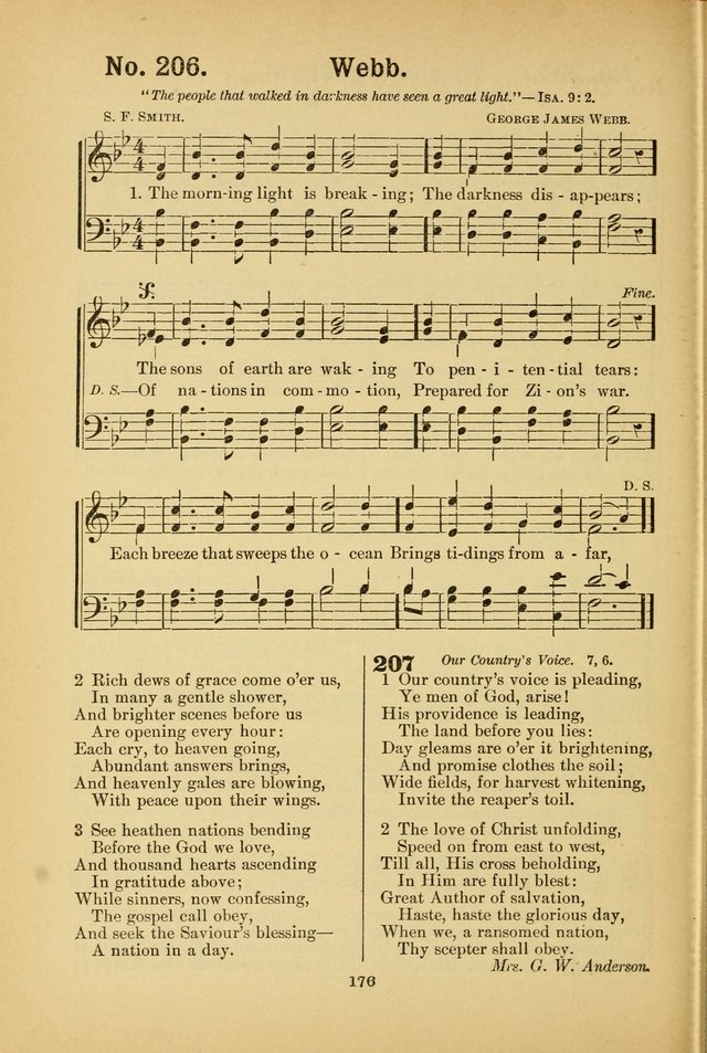 Select Gems: a choice collection of popular hymns and music for use in prayer meetings, the home and Sunday schools page 176