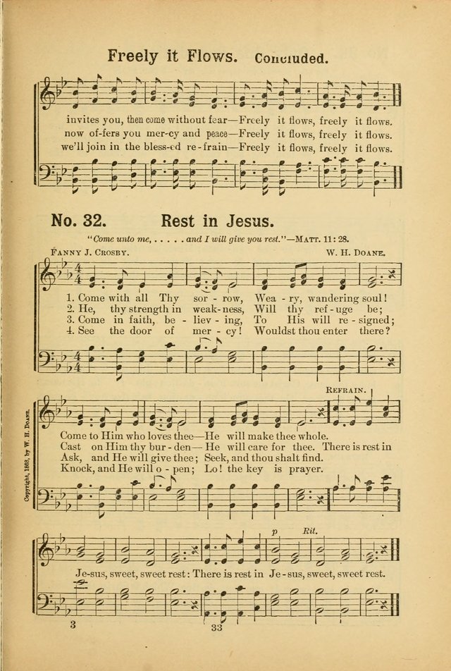 Select Gems: a choice collection of popular hymns and music for use in prayer meetings, the home and Sunday schools page 33