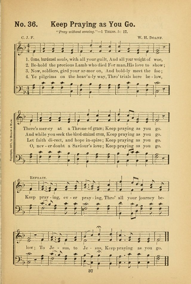 Select Gems: a choice collection of popular hymns and music for use in prayer meetings, the home and Sunday schools page 37