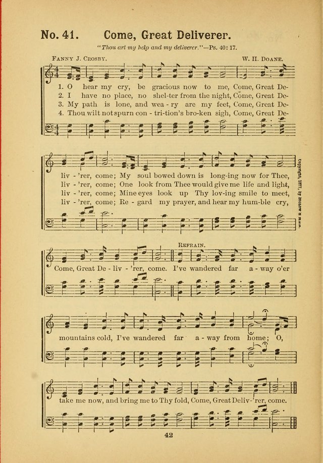 Select Gems: a choice collection of popular hymns and music for use in prayer meetings, the home and Sunday schools page 42