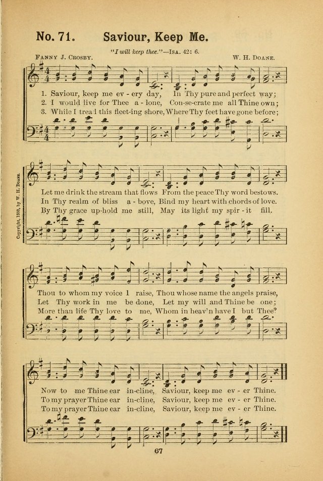 Select Gems: a choice collection of popular hymns and music for use in prayer meetings, the home and Sunday schools page 67