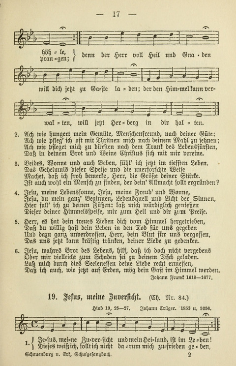 Schulgesangbuch für höhere Lehranstalten (Ausgabe für Rheinland und Westfalen) page 17