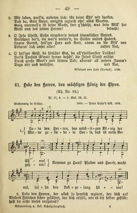 Schulgesangbuch für höhere Lehranstalten (Ausgabe für Rheinland und Westfalen) page 49