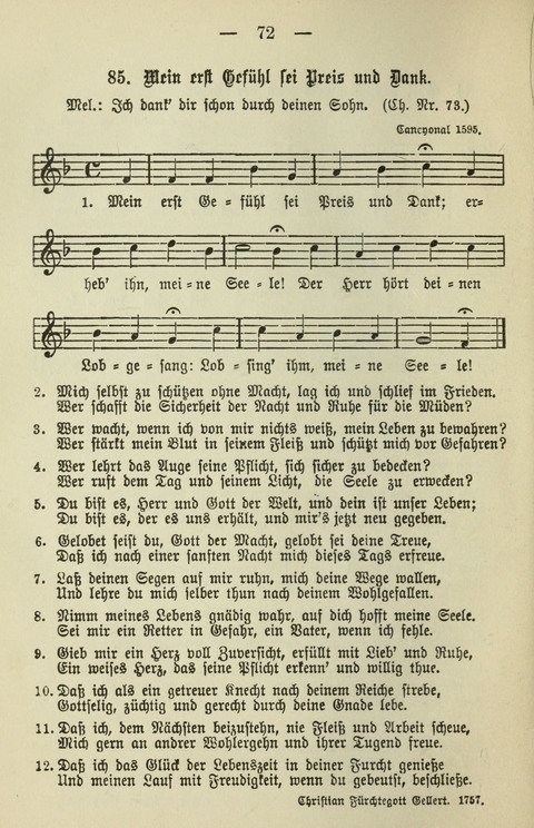 Schulgesangbuch für höhere Lehranstalten (Ausgabe für Rheinland und Westfalen) page 72