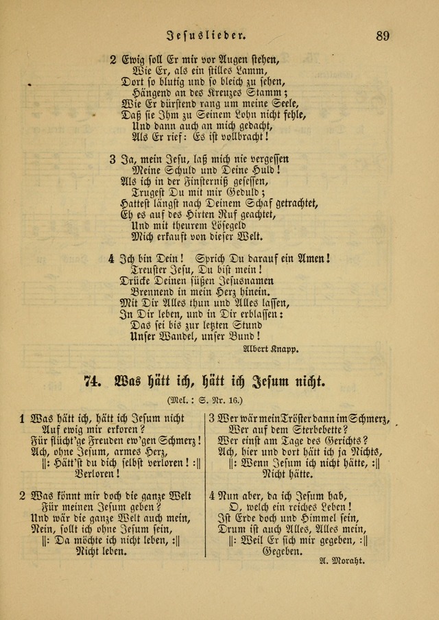 Sonntagsschul-Gesangbuch der Reformirten Kirche in den Vereinigten Staaten page 89