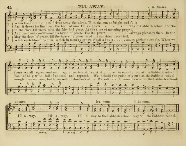 Song Garland; or, Singing for Jesus: a new collection of Music and Hymns prepared expressly for Sabbath Schools page 44