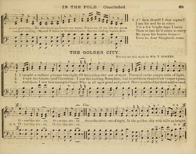 Song Garland; or, Singing for Jesus: a new collection of Music and Hymns prepared expressly for Sabbath Schools page 65